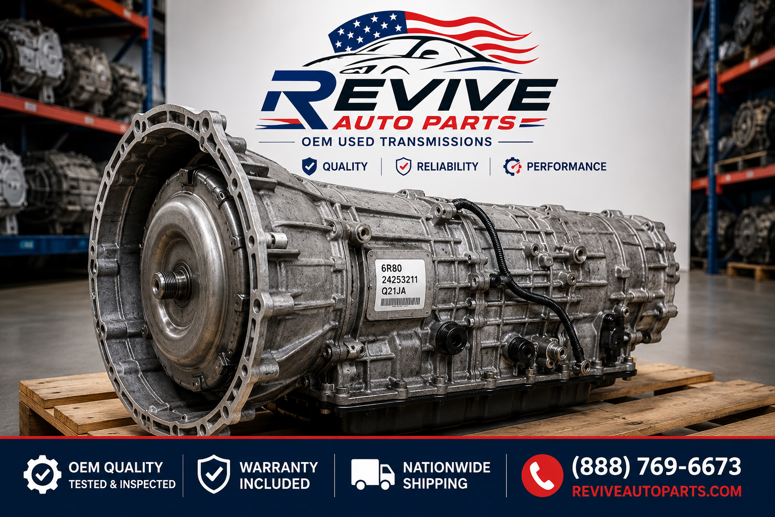OEM used transmission available from Revive Auto Parts